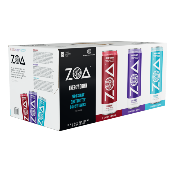 ZOA 　　　　　　　　　　　　　　　　　Z.O.A Zoa Energy Drink, Original Zero Sugar - 16 FZ - jewelosco