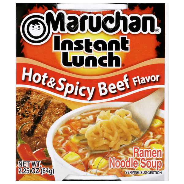 Maruchan Instant Lunch Ramen Noodles, Hot & Spicy Beef, 2.15 oz