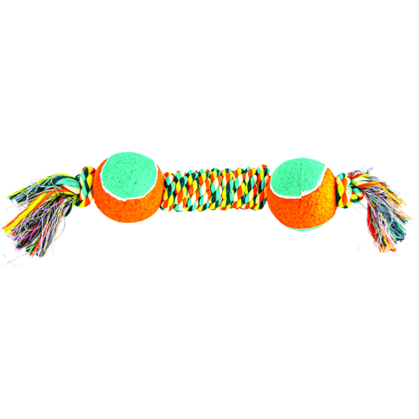 Play On Rope Tug With 2 Tennis Balls Dog Toy, Large