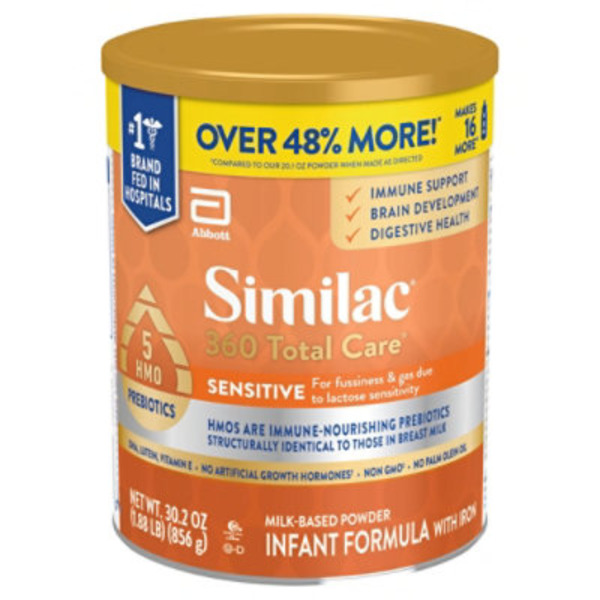 Similac 360 Total Care Sensitive Infant Formula Powder - 30.2 Oz