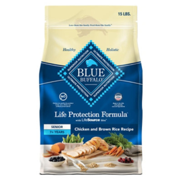 Blue Buffalo Life Protection Formula Natural Senior Dry Dog Food, Chicken and Brown Rice
