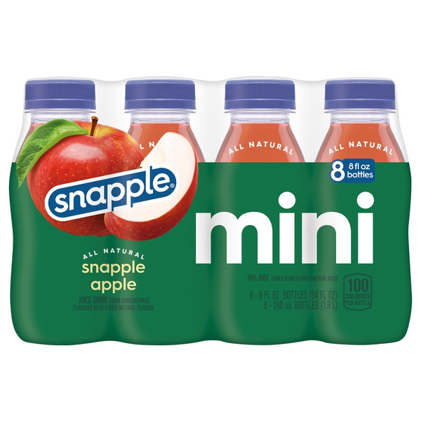 Snapple Apple Juice Drink Mini Bottles 8 Pack Same-Day Delivery or