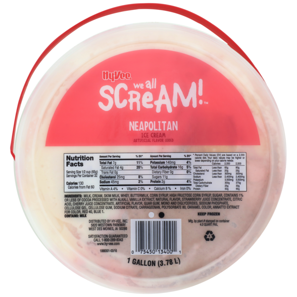 HyVee Neapolitan Ice Cream (1 gal) Instacart
