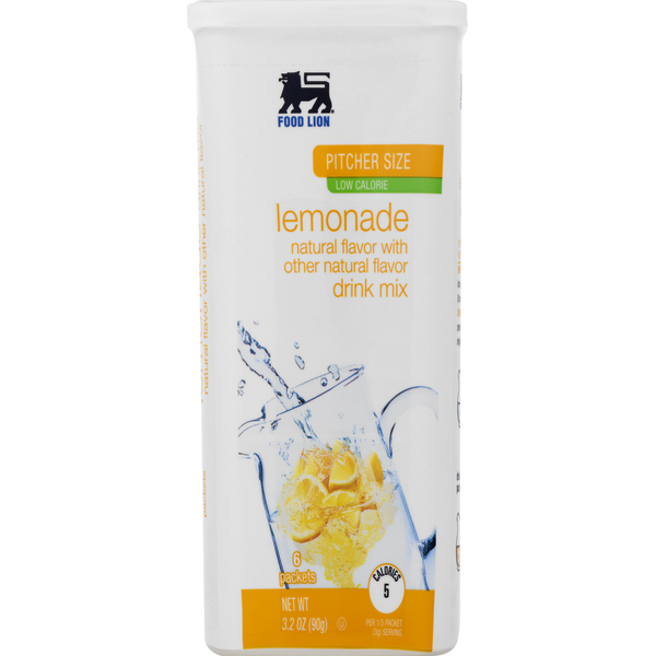 Food Lion Drink Mix, Low Calorie, Lemonade, Pitcher Size (6 each