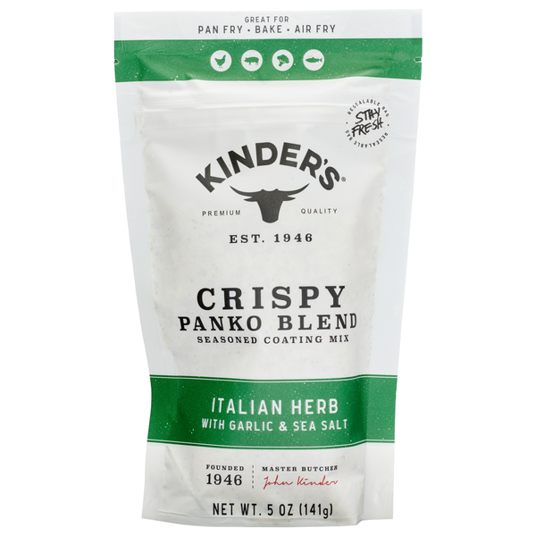Kinder's Crispy Panko Blend Italian Herb with Garlic & Sea Salt Seasoned Coating Mix