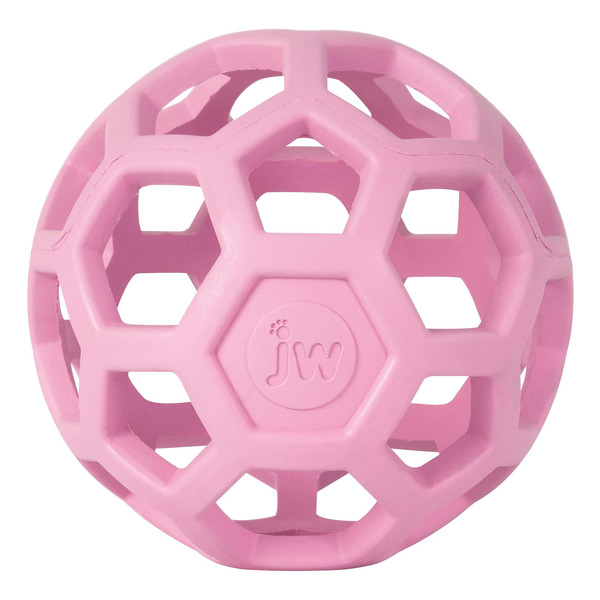 JW Pet Hol-ee Roller Puzzle Ball Dog Toy, Medium - Pink