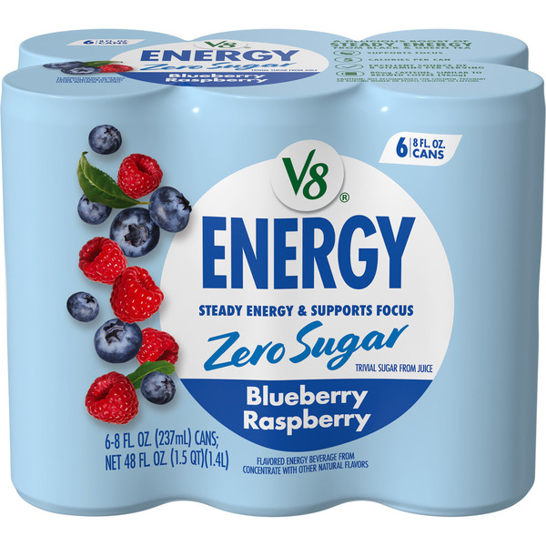 V8 Energy Zero Sugar Blueberry Raspberry Same-Day Delivery or
