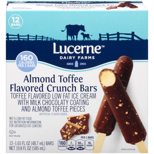 Lucerne Dairy Farms Almond Toffee Flavored Crunch Ice Cream Bars (1.65