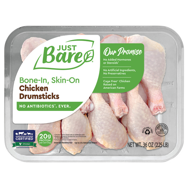 Just Bare Natural Fresh Chicken Drumsticks - Family Pack