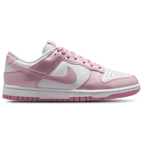 Nike Women's Dunk Low SE Casual Shoes, Size 6.0 - White/White/Metallic Silver/Pink Rise
