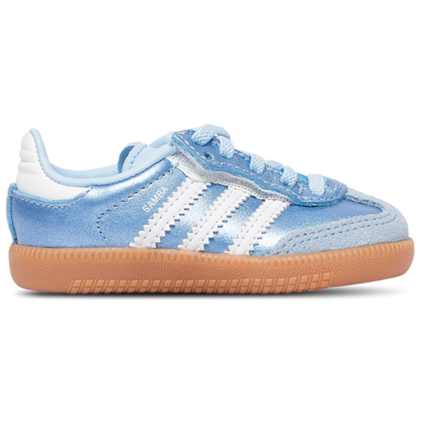 adidas Girls' Samba Toddler Soccer Shoe, Size 4 - Metallic Blue/Footwear White