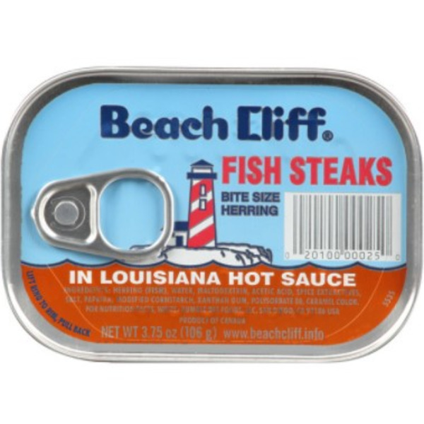 Beach Cliff - Fish Steaks, in Louisiana Hot Sauce, 3.75 oz, 12 Pk