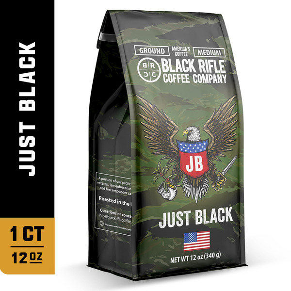 Black Rifle Coffee Just Black, Medium Roast, Ground Coffee Same