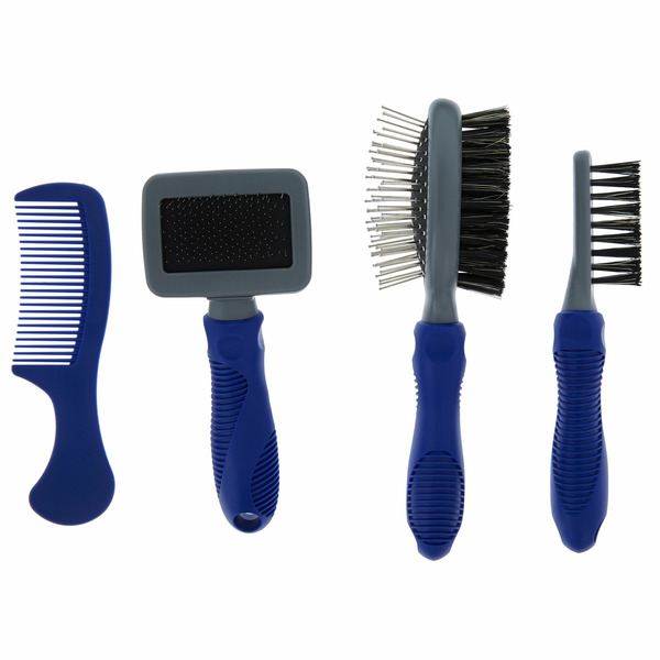 Top Paw Small Travel Pet Brush Kit - Blue & Grey