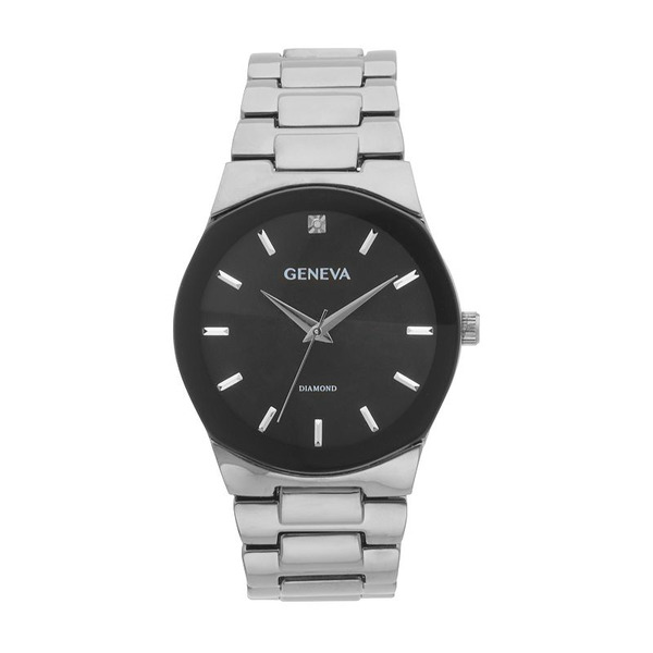 GE neva Men's Diamond Accent Gunmetal Watch - Grey