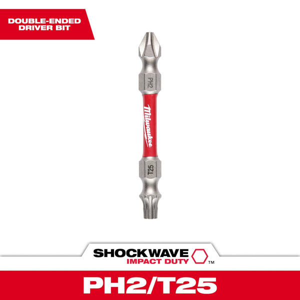 Milwaukee Accessory Shockwave Phillips & T25 TORX Power Double-End Screwdriver Bit