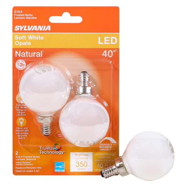 SYLVANIA 4.5-Watt Soft White Natural Truwave Globe Light Bulb