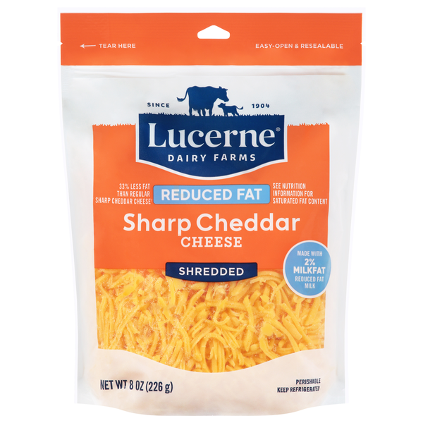 Lucerne Reduced Fat Sharp Cheddar Shredded Cheese