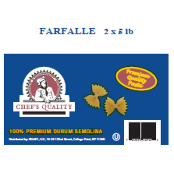Chef's Quality - Farfalle (Bowtie) Pasta - 2/5 lbs