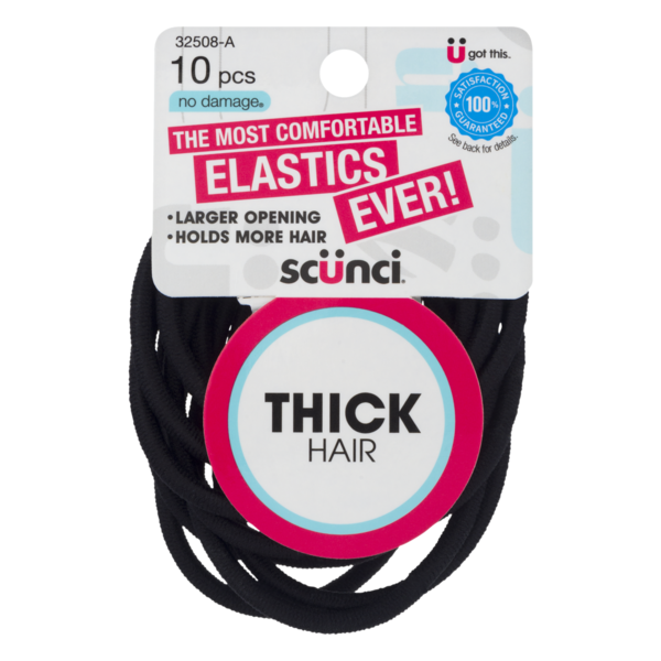 Scunci Thick Hair Elastics No Damage Hair Tie 10 Ct From Cvs