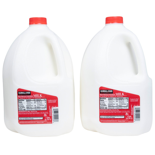 Kirkland Signature Whole Milk, 1 Gallon, 2-count