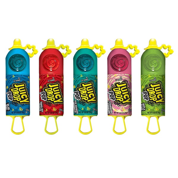 Juicy Drop Pop Variety Pack, Assorted Flavors Sweet Lollipops with Sour