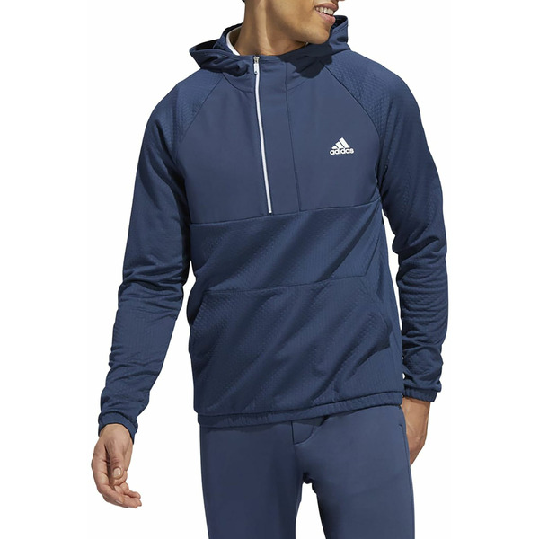 adidas Men's Half Zip Fleece Golf Anorak Jacket - Crew Navy