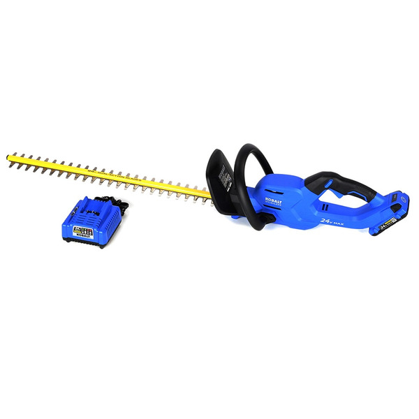 Kobalt 24-volt 24-in Battery Hedge Trimmer 2 Ah Battery Included , Charger Included