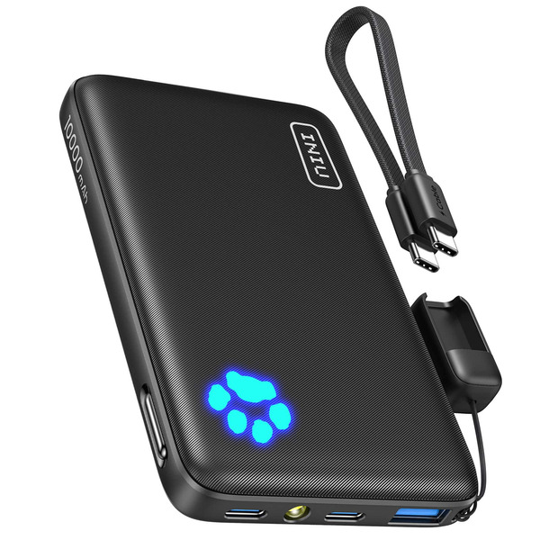INIU Compact 10000mAh PD 22.5W Portable Charger Power Bank for iPhone, Samsung etc - Black