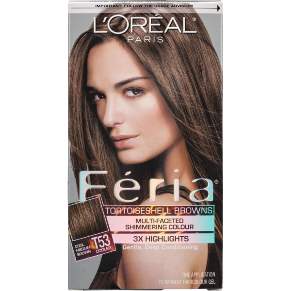 L Oreal Paris Feria Permanent Haircolour Gel Cool Medium Brown T53