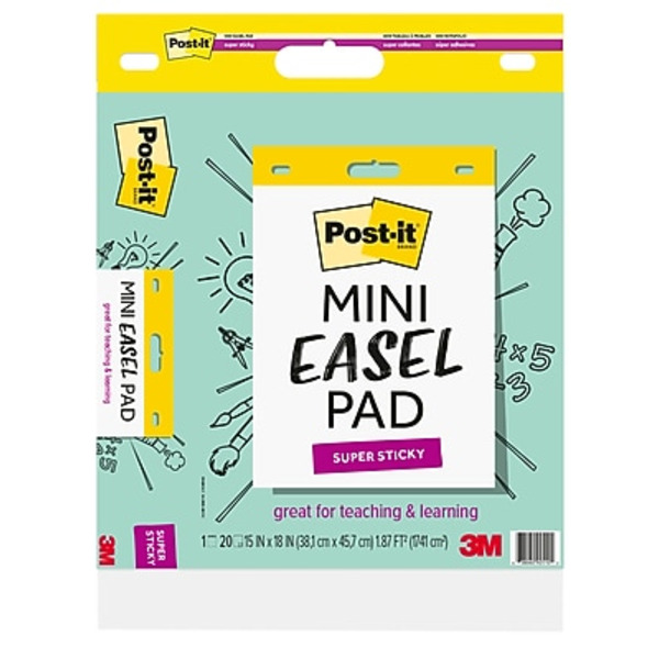Post-it 15" x 18" White Super Sticky Mini Easel Pad