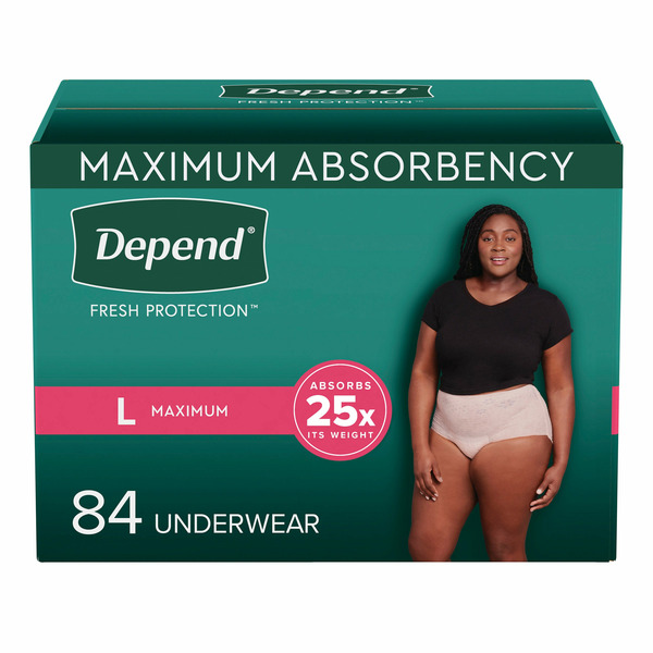Depend Women's Maximum Absorbency Underwear, Large