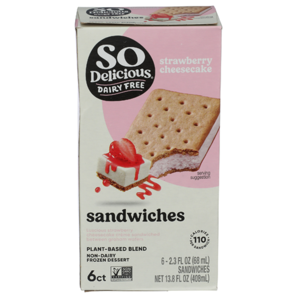 So Delicious Strawberry Cheesecake Sandwiches 6 Pack