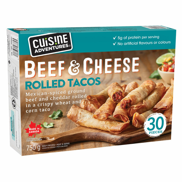 Cuisine Adventures Beef & Cheese Rolled Tacos, 750 g