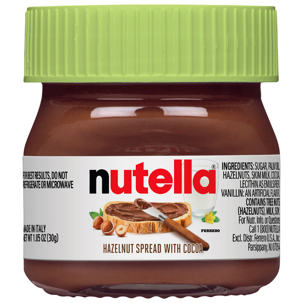 Nutella Hazelnut Spread, Perfect for Easter Baskets Gifting and Celebrations, 1.05 oz Jar