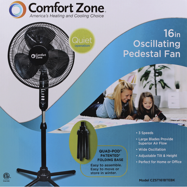 Comfort Zone Black Pedestal Osciillating 16