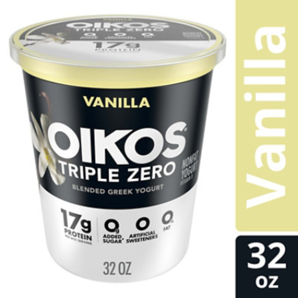 Oikos Yogurt Triple Zero Nonfat Vanilla Yogurt-Cultured Dairy Product