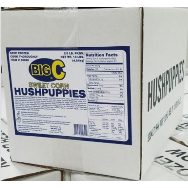 Frozen Big C - Sweet Corn Hushpuppies - 10 lb Box