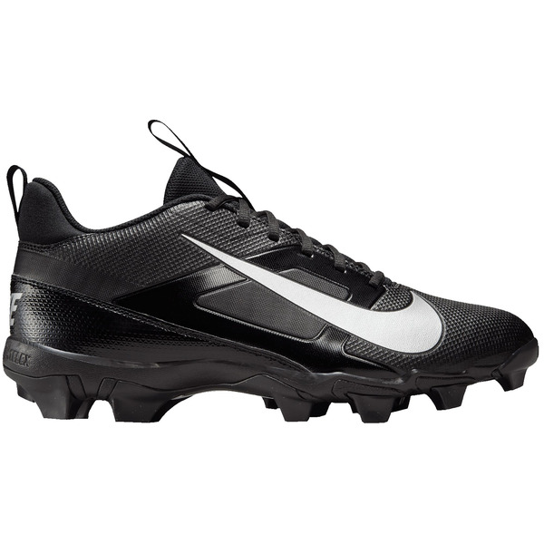 Nike Alpha Menace 4 Shark Football Cleats, Size 12, Wide/2E - Black/Metallic Silver