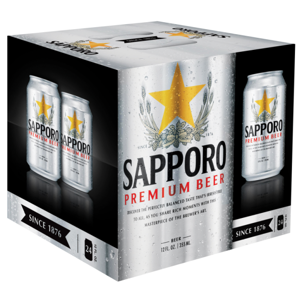 Sapporo Canned Premium Beer (24 Pack) Same-Day Delivery | Marukai