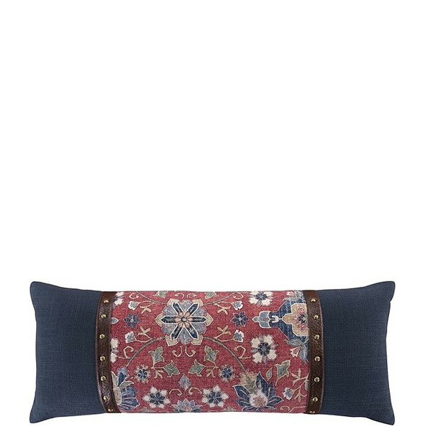 HiEnd Accents Melinda Medallion Floral Print Colorblock Lumbar Pillow