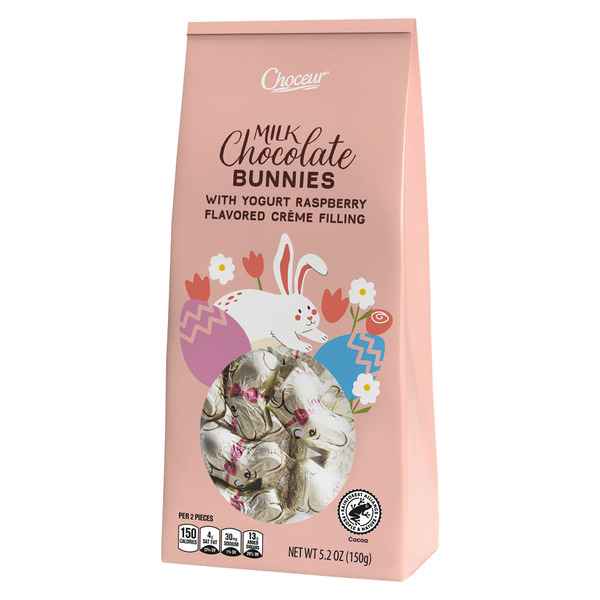 Choceur Filled Mini Chocolate Bunnies, Raspberry Same-Day Delivery
