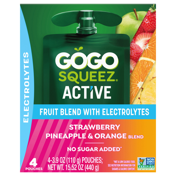 GoGo Squeez Fruit Blend, Strawberry Pineapple & Orange 4 pck Same