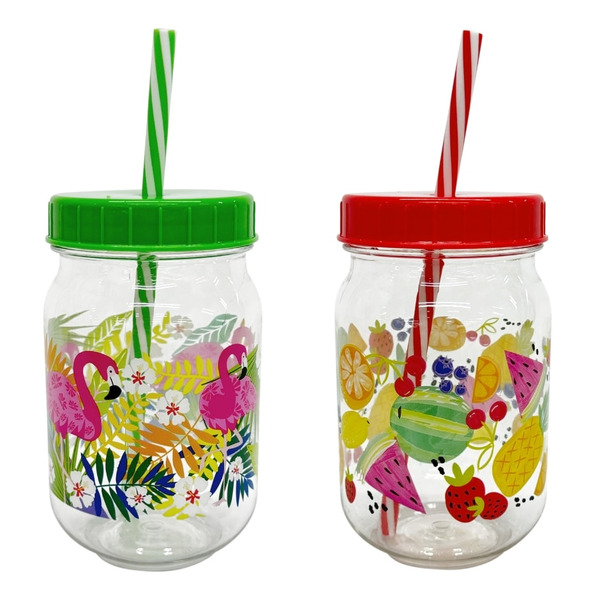 Plastic Jar With Straw