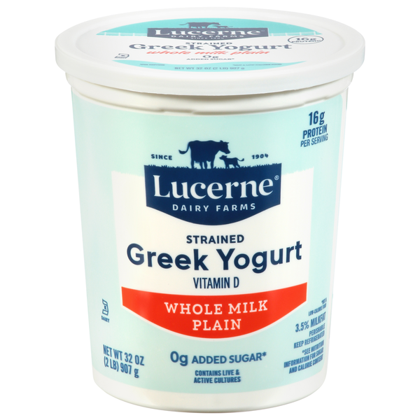 Lucerne Strained Whole Milk Plain Greek Yogurt