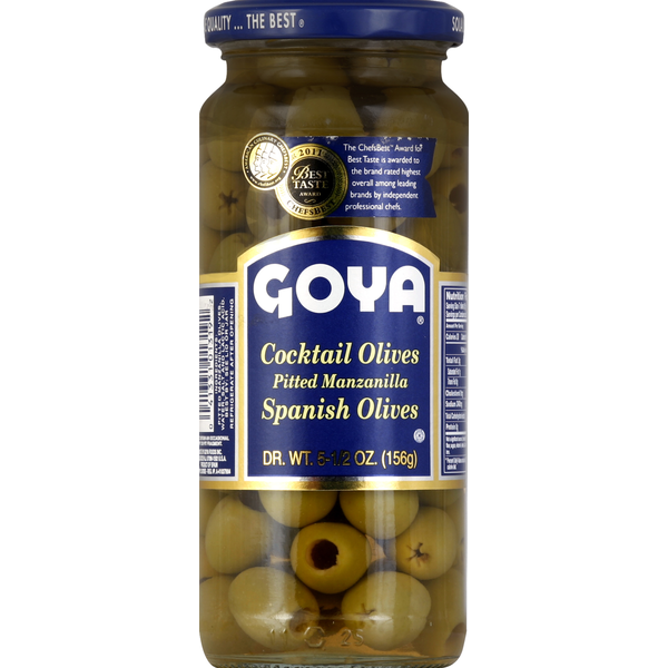 Goya Olives, Cocktail, Spanish, Pitted Manzanilla