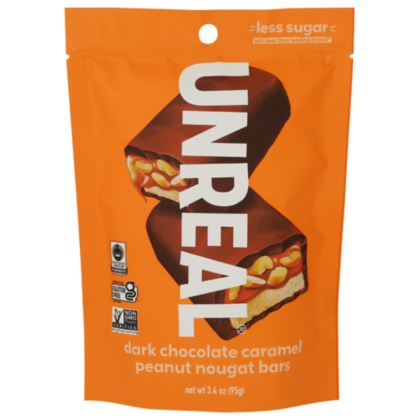 Unreal Dark Chocolate Caramel Peanut Nougat Bars