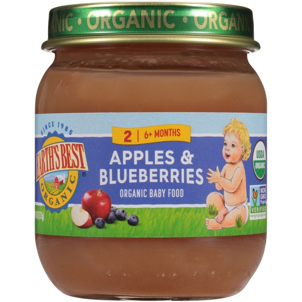 Publix Earth's Best Baby Food, Organic, Apples & Blueberries, 2 (6