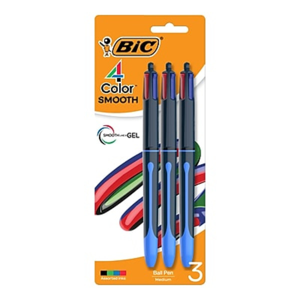 BIC 4-Color Smooth Retractable Ballpoint Pens - Blue