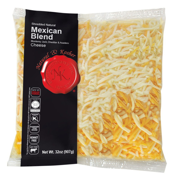 Natural Kosher Mexican Blend, Monterey Jack, Cheddar, Asadero
